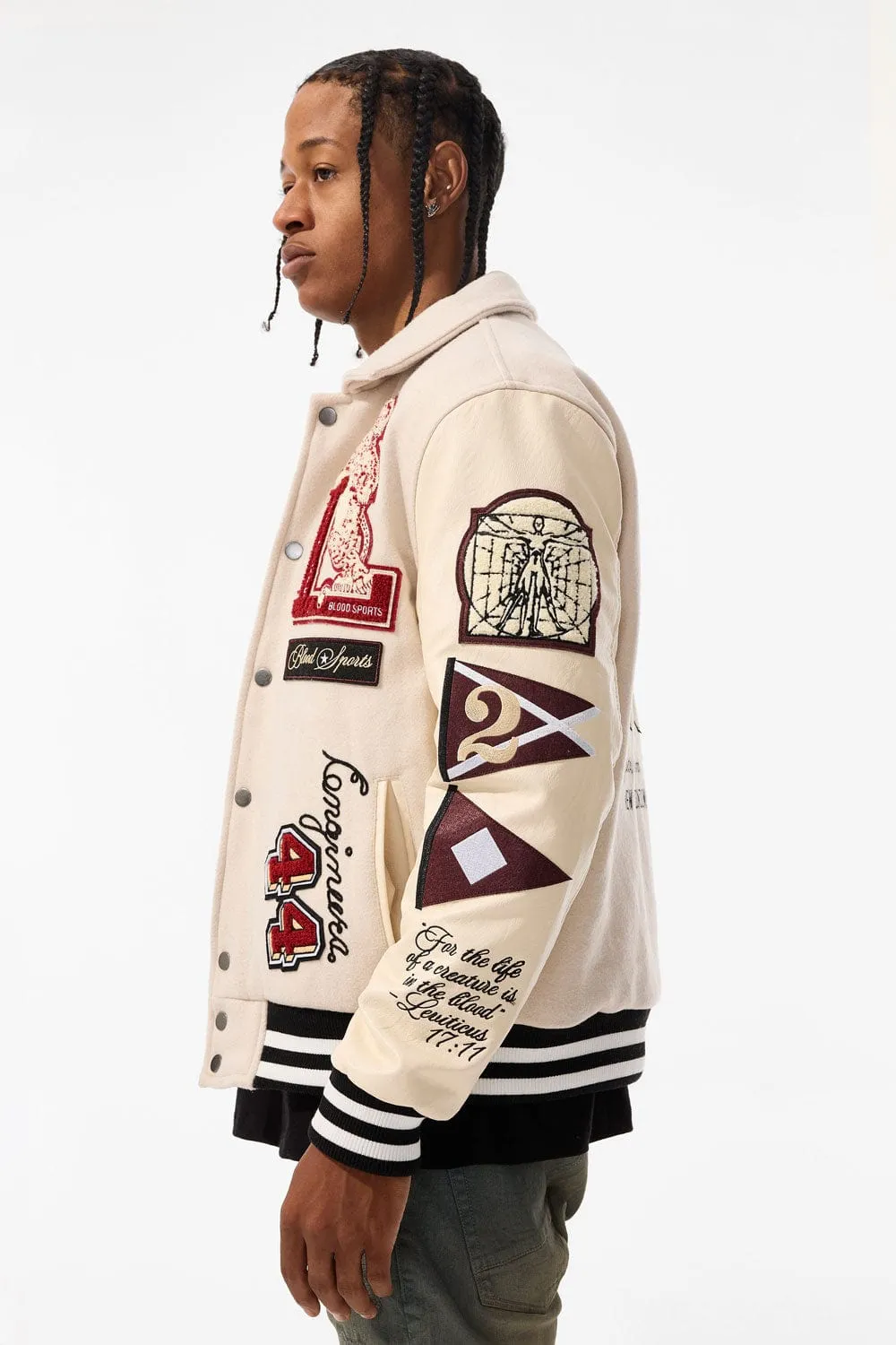 Carpe Diem Varsity Jacket (Bone)