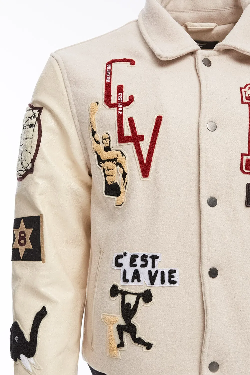 Carpe Diem Varsity Jacket (Bone)