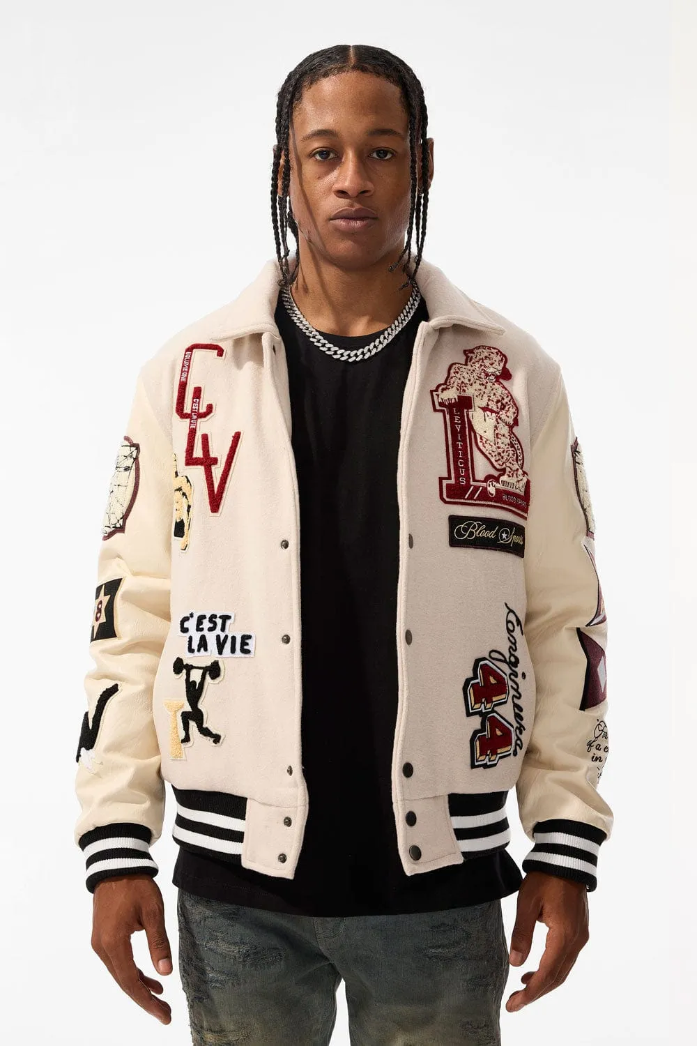 Carpe Diem Varsity Jacket (Bone)