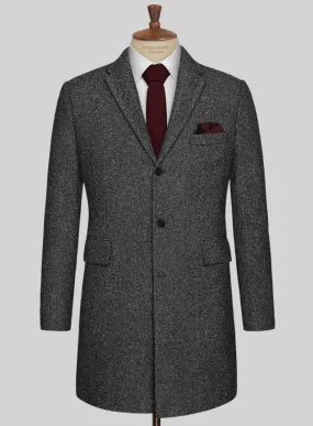 Charcoal Flecks Donegal Tweed Overcoat