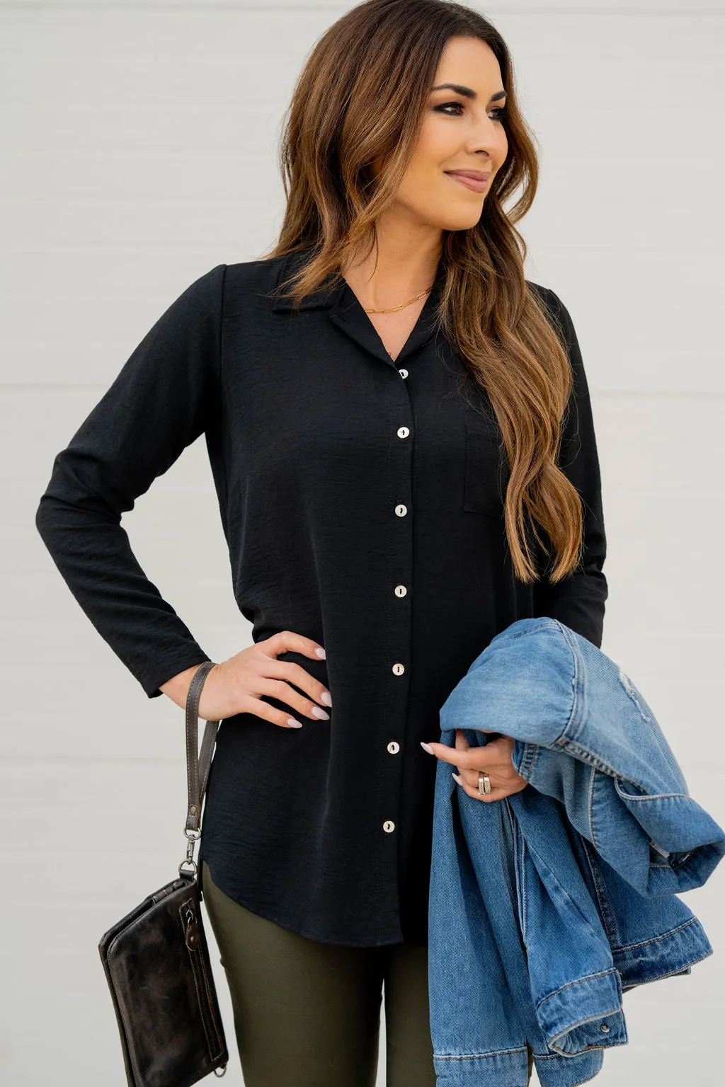 Classy Tunic Button Up Blouse