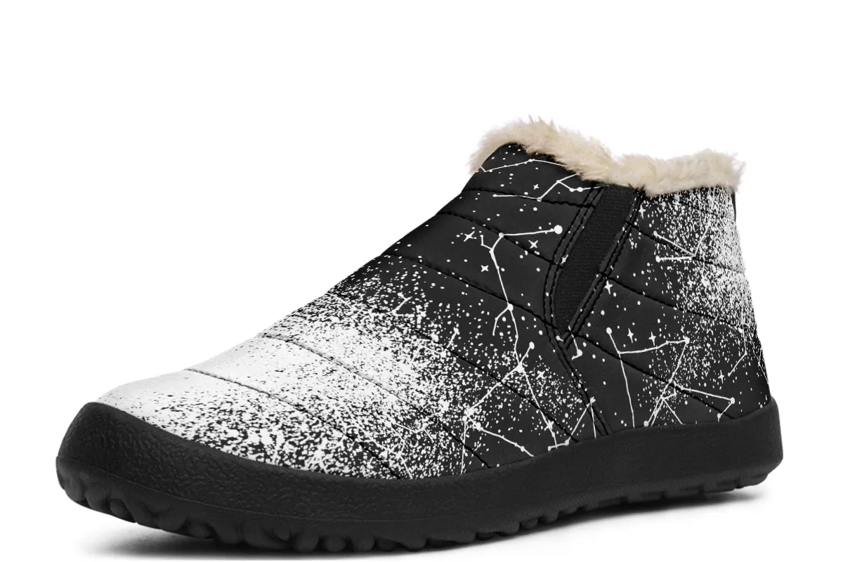 Constellation Winter Sneakers - Warm & Easy Slip-On Shoes Lined with Vegan Wool with Anti-Slip Soles