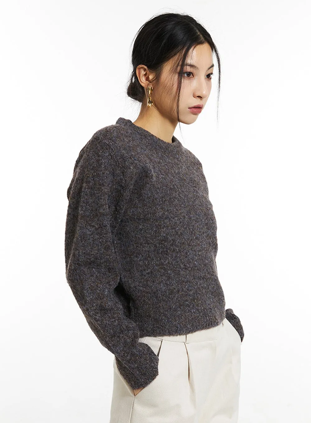 Crew Neck Knit Sweater IN308