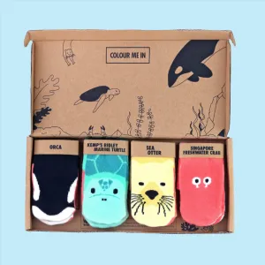 Critically Endangered Baby Socks - Oceans 4 pack