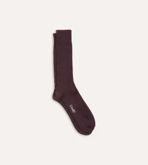 Dark Purple Cotton Sports Socks