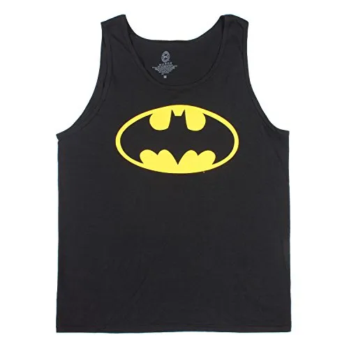 DC Comics Men's Batman Basic Logo Tank T-Shirt, Black