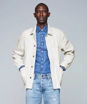 Denim Chore Coat in Beige