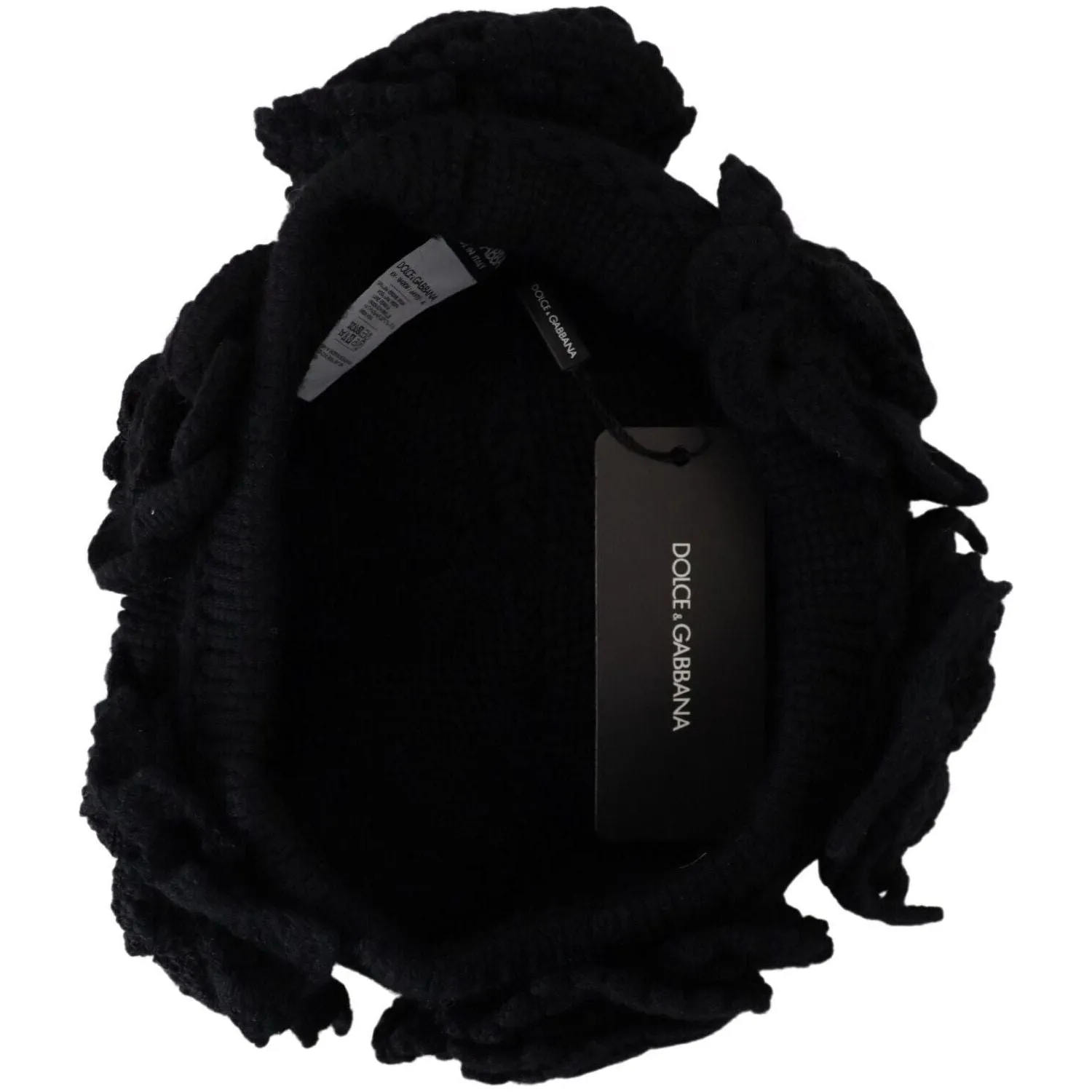 Dolce & Gabbana Elegant Black Virgin Wool Beanie Hat