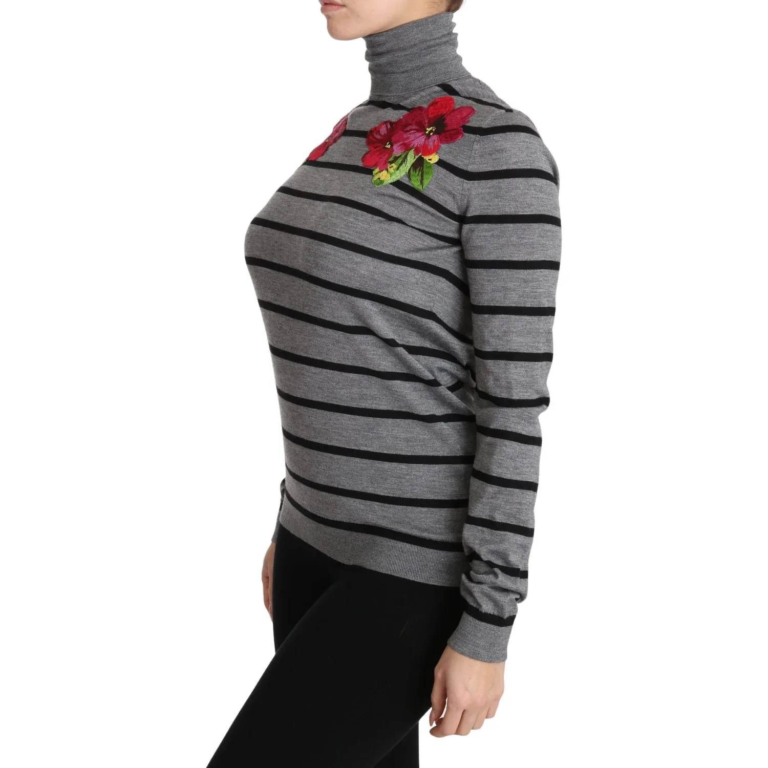 Dolce & Gabbana Elegant Embroidered Cashmere-Silk Sweater