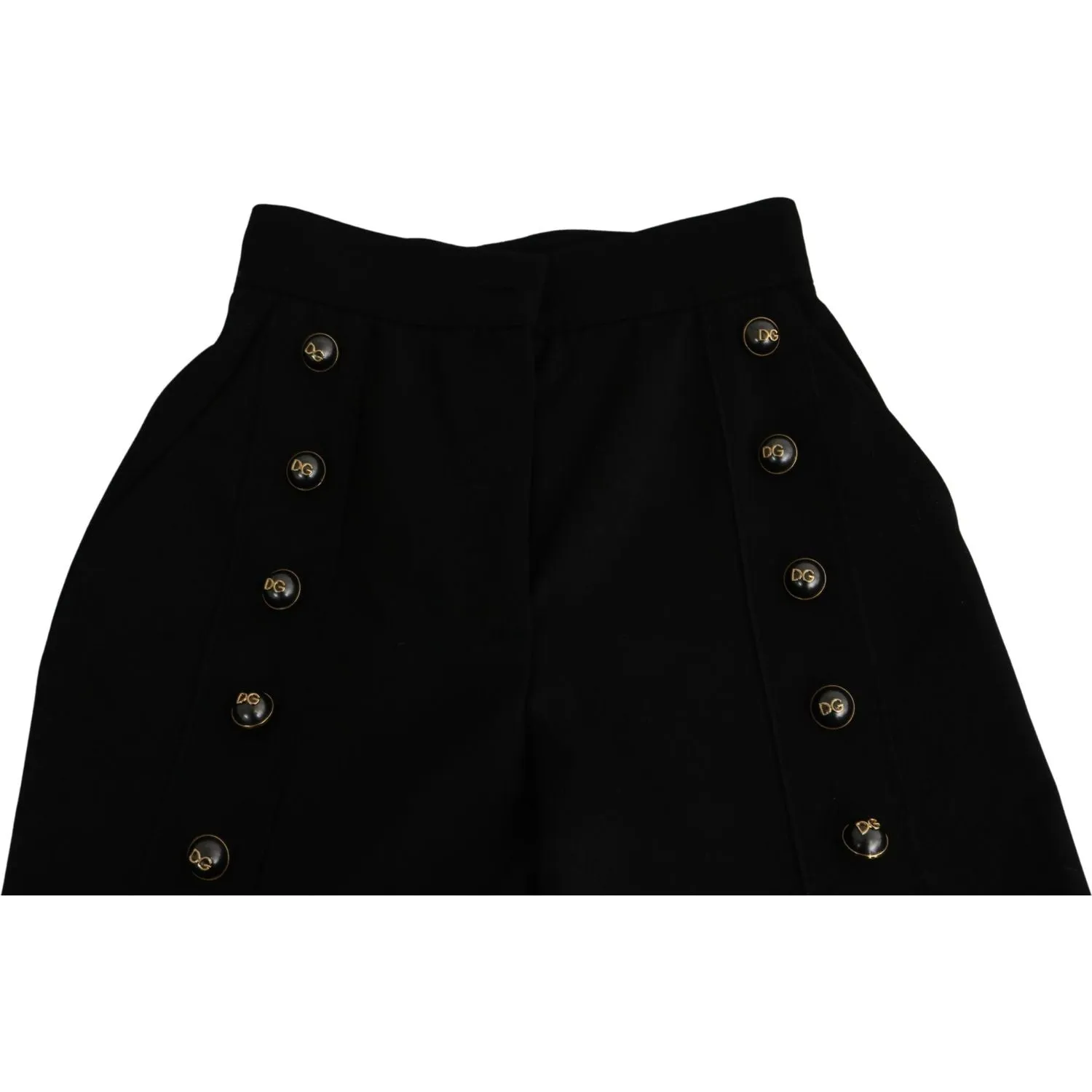 Dolce & Gabbana Elegant High Waist Wide Leg Virgin Wool Trousers