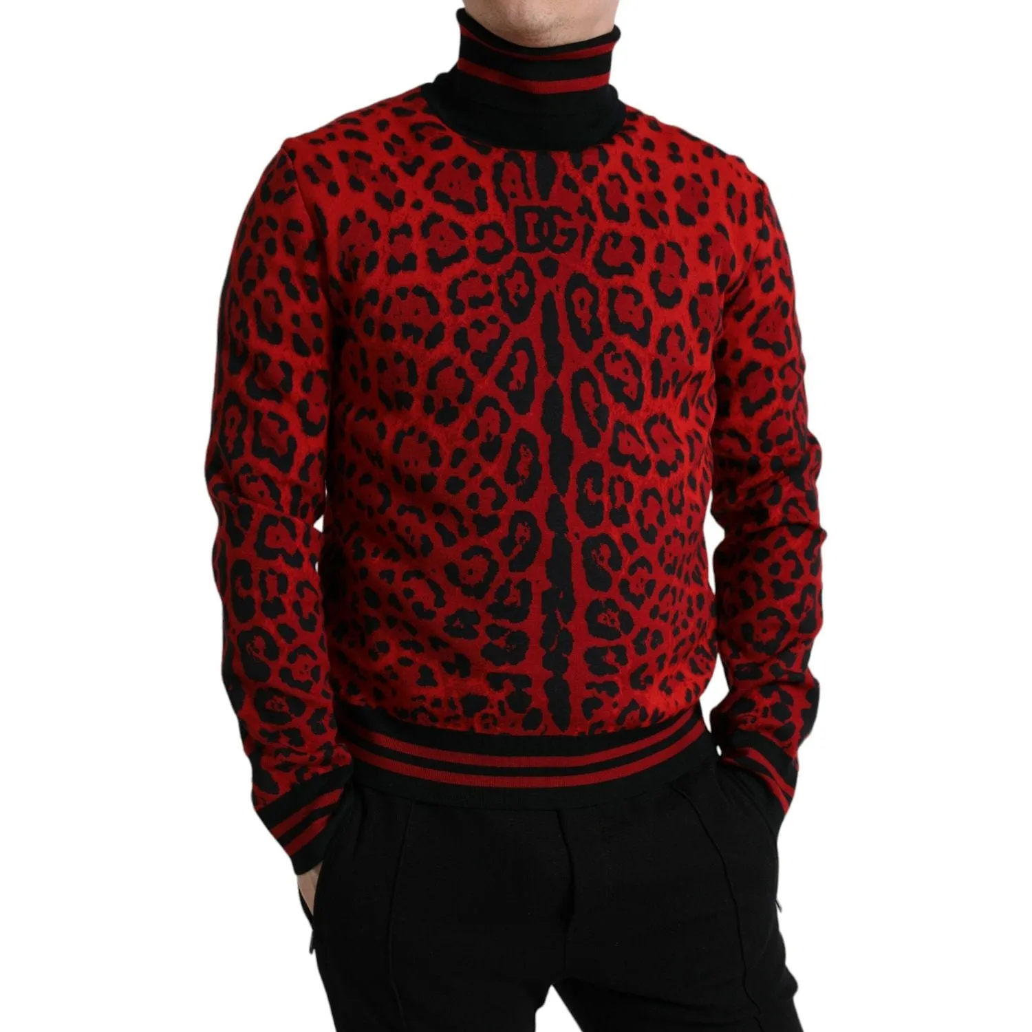 Dolce & Gabbana Elegant Leopard Turtleneck Sweater