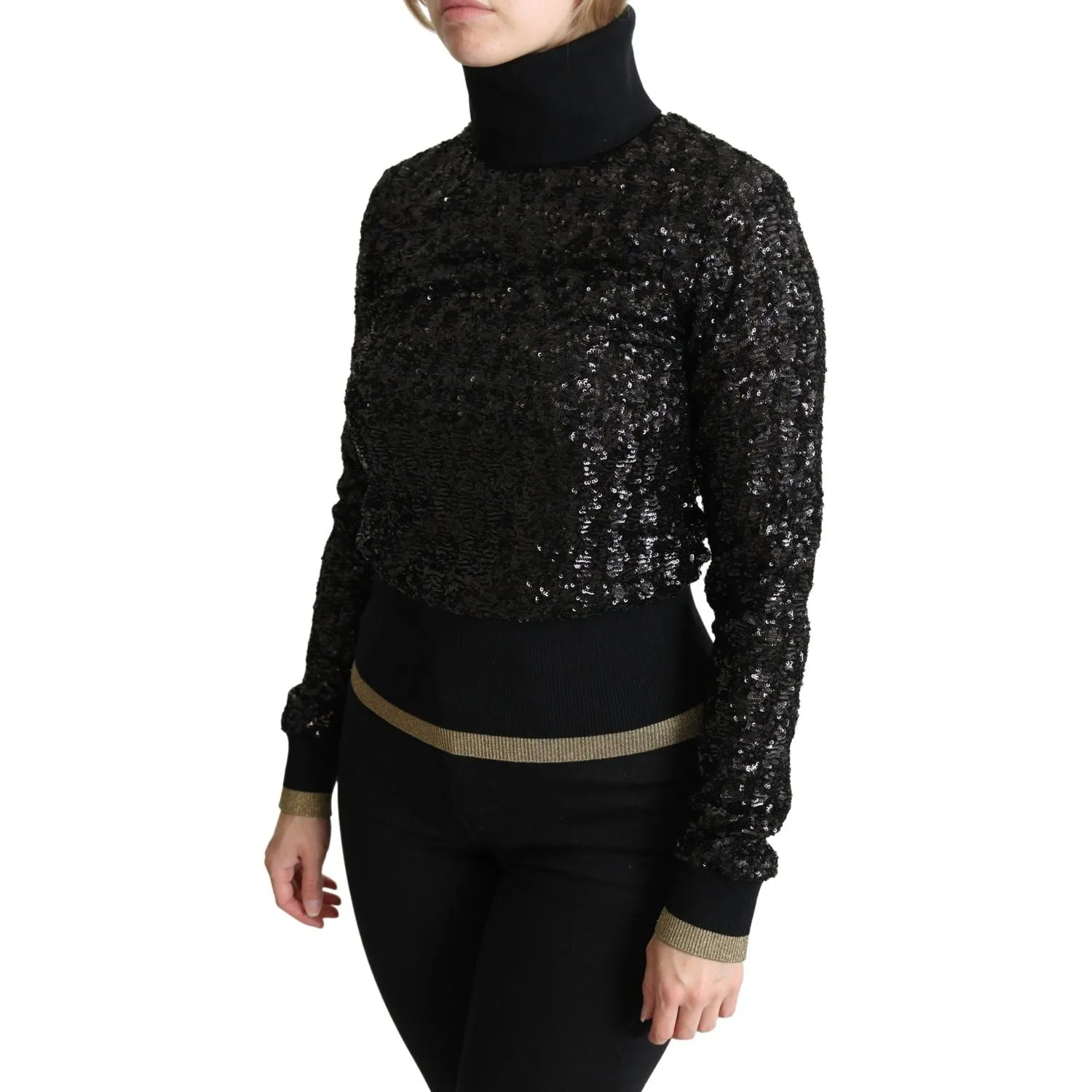 Dolce & Gabbana Elegant Sequined Turtleneck Sweater