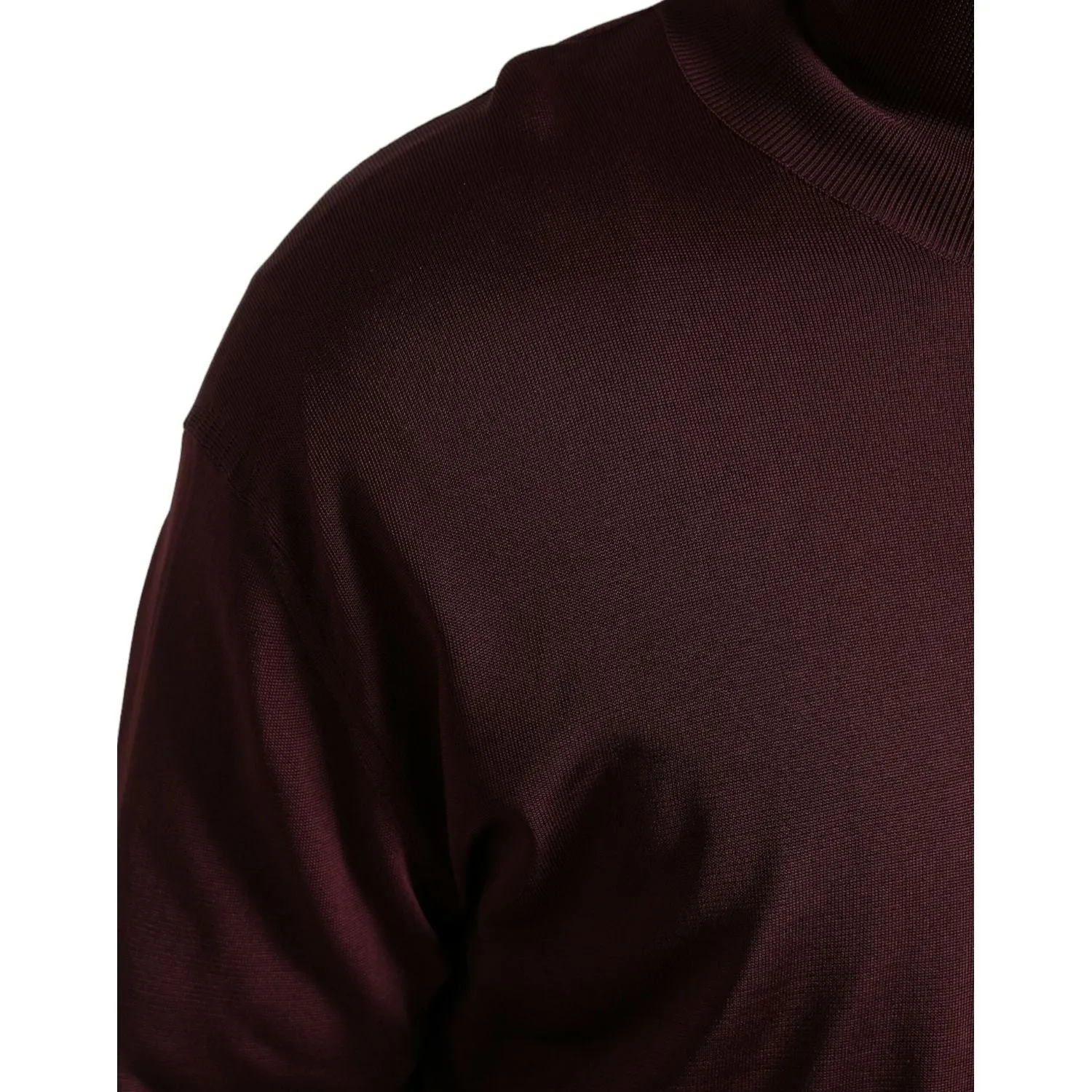 Dolce & Gabbana Maroon Turtleneck Viscose Sweater