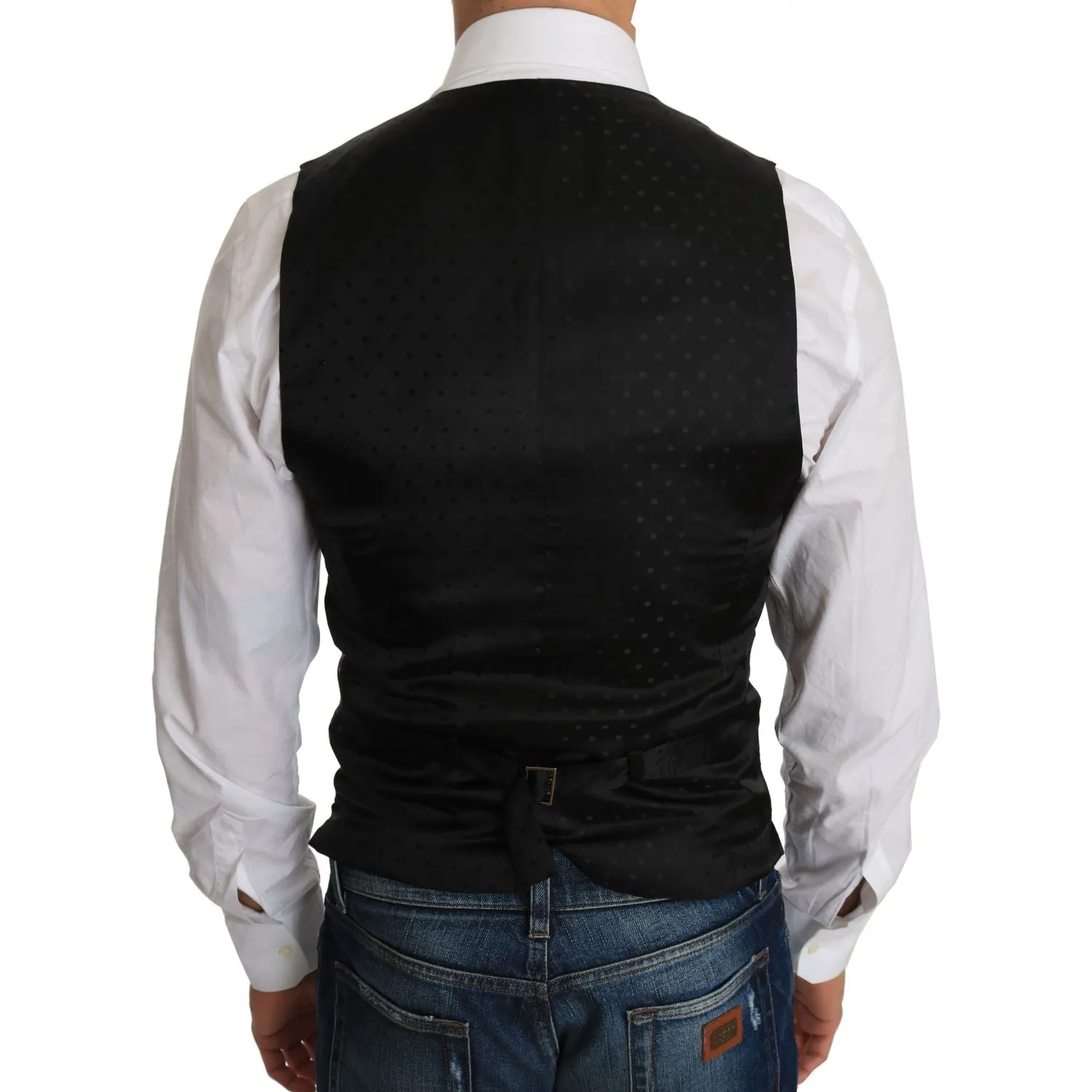 Dolce & Gabbana Sleek Black Wool Blend Formal Vest