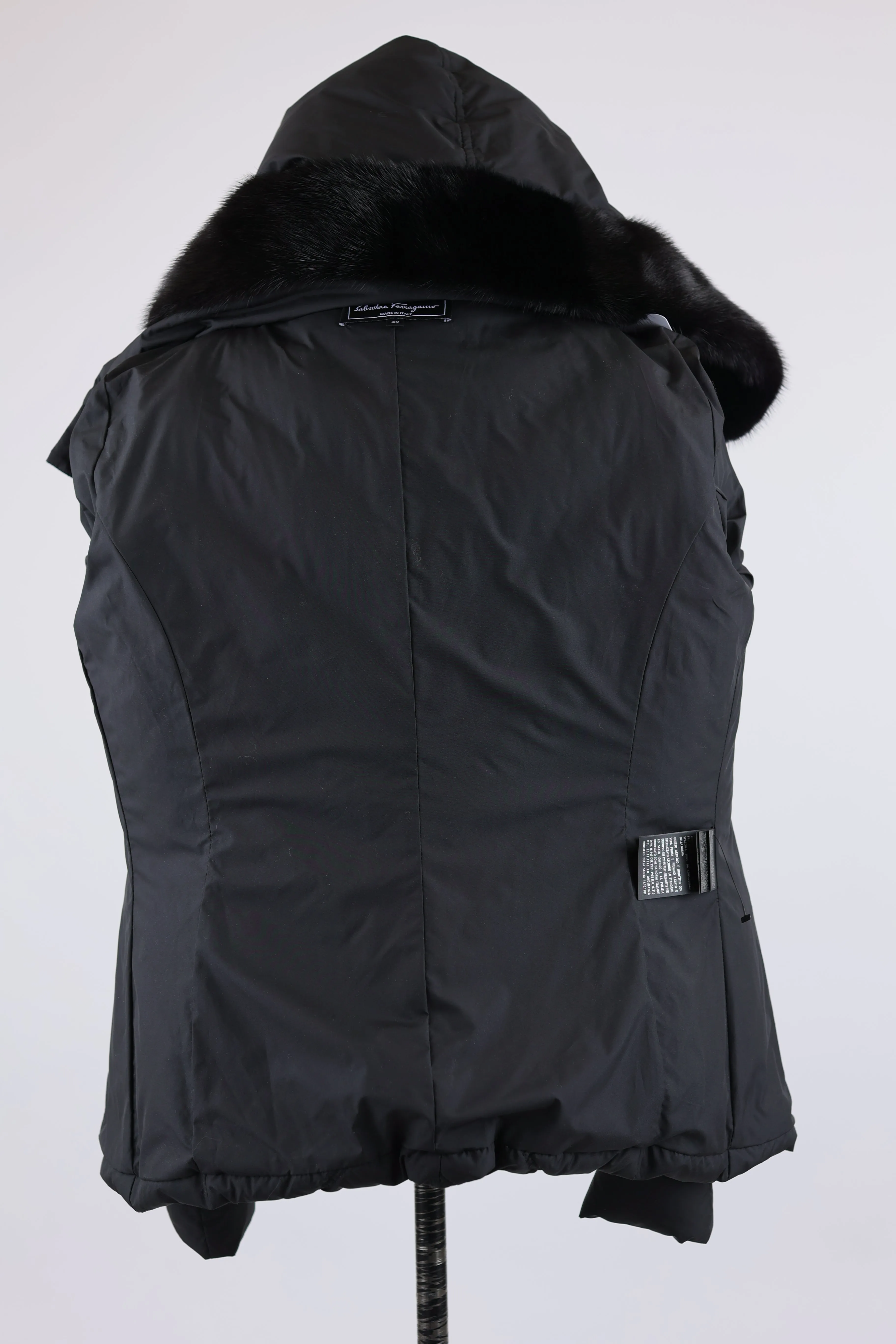 Down Puffer Jacket W/ Mink Fur Hood