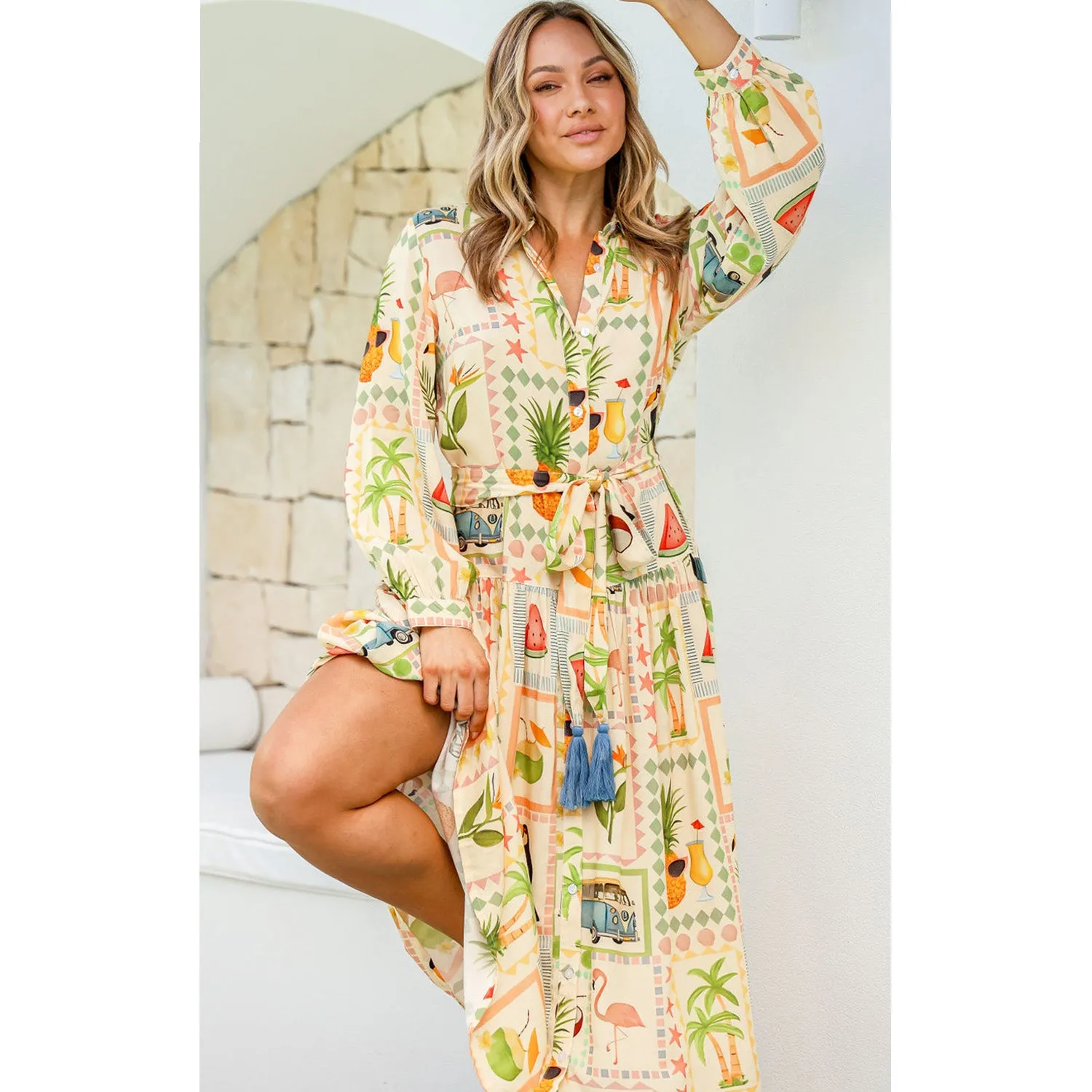 Dress Tropical Print