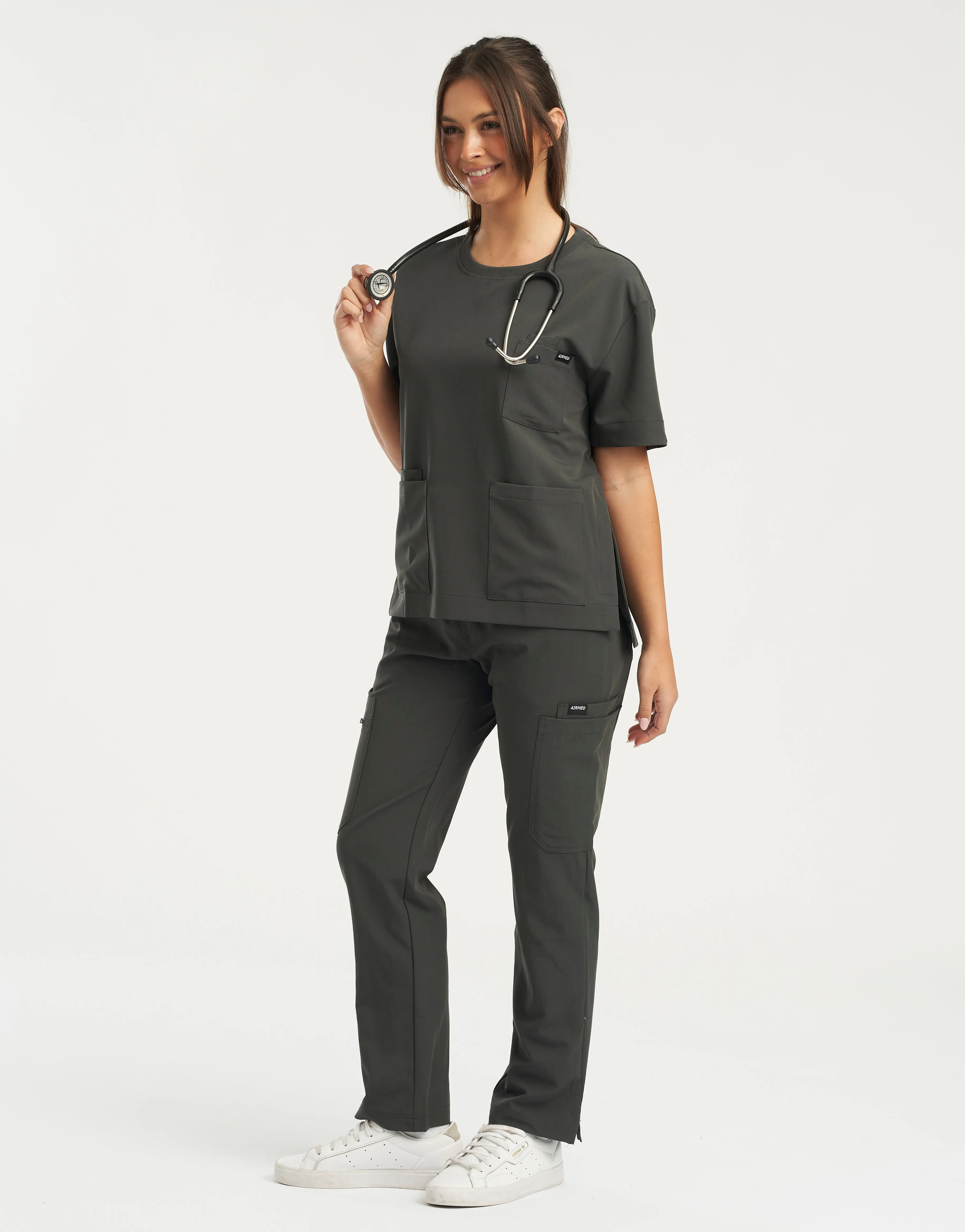 Essential Multi-Pocket Scrub Pants - Asphalt