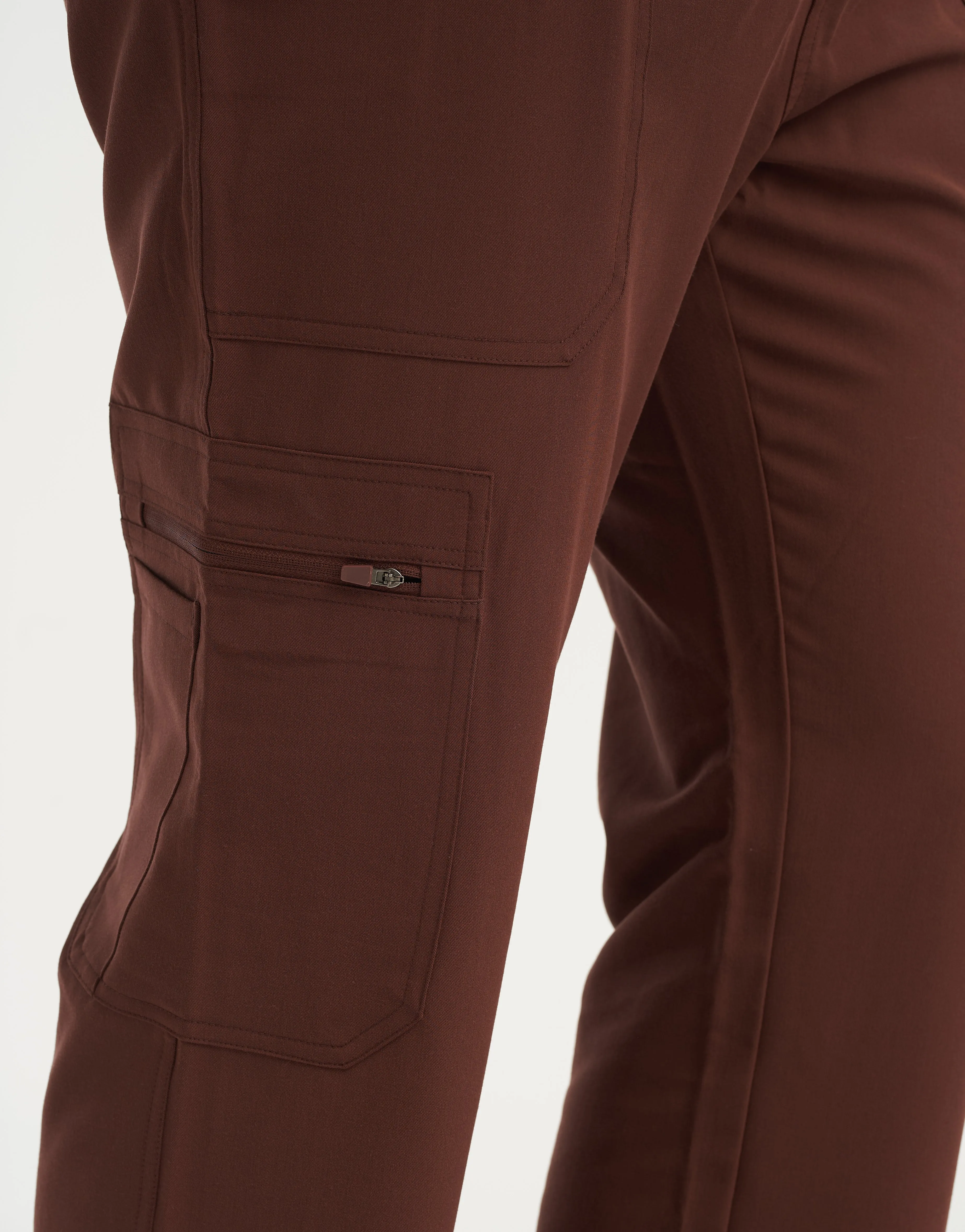 Essential Multi-Pocket Scrub Pants - Cocoa