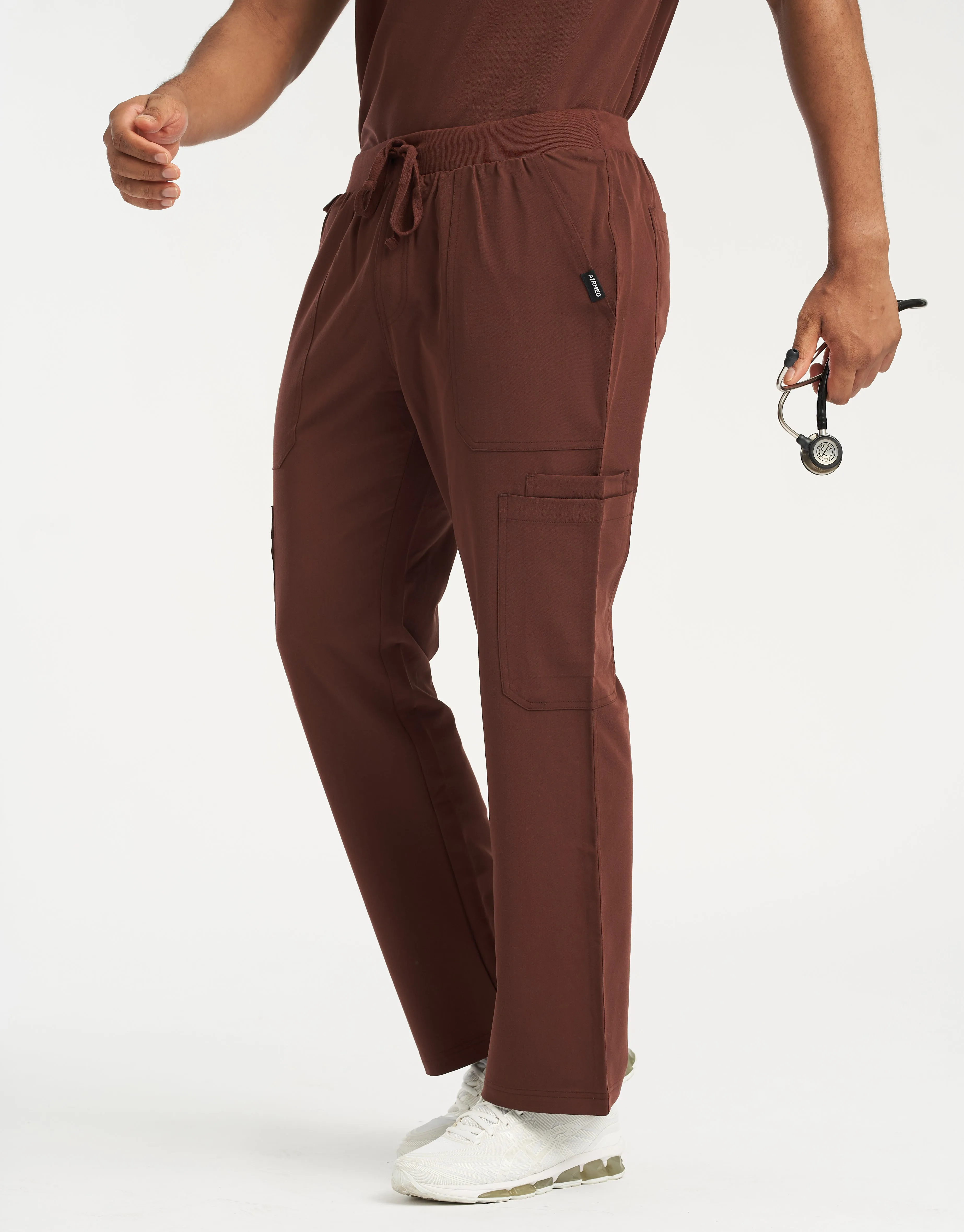 Essential Multi-Pocket Scrub Pants - Cocoa