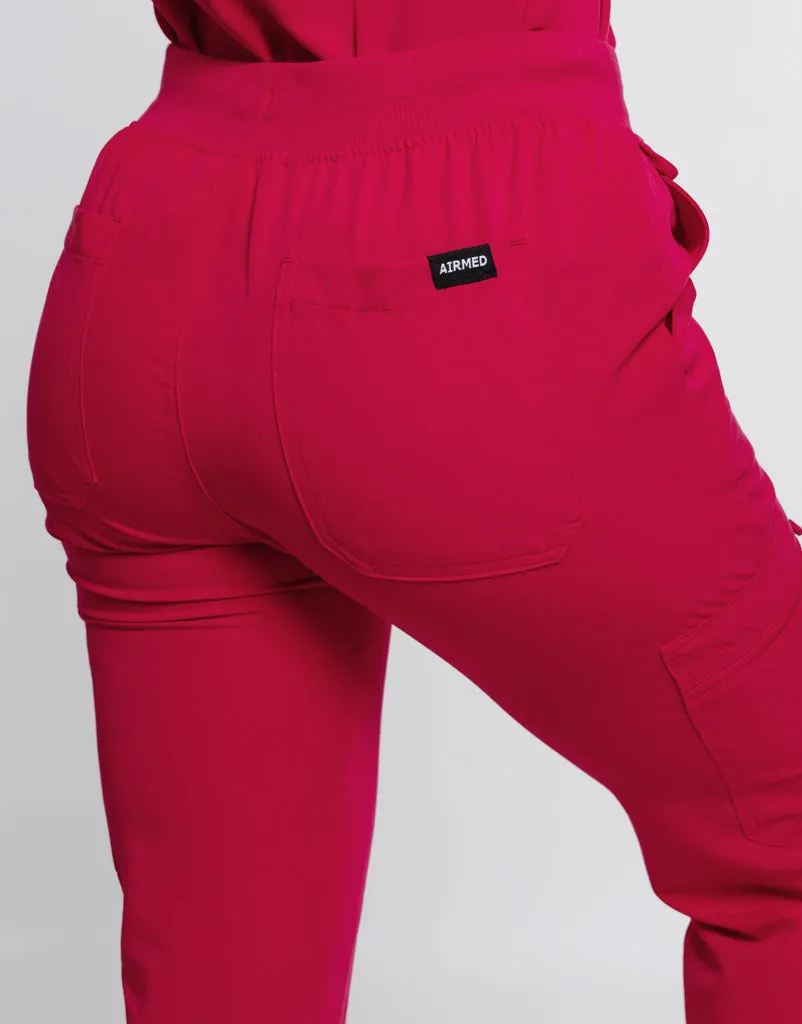 Essential Multi-Pocket Scrub Pants - Magenta Pink