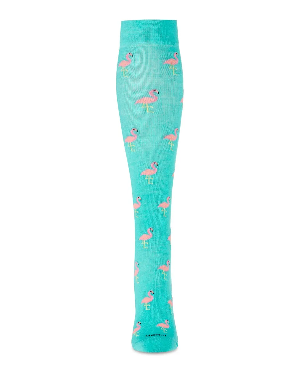 Fancy Flamingos (Teal/Aqua) Bamboo Compression Socks