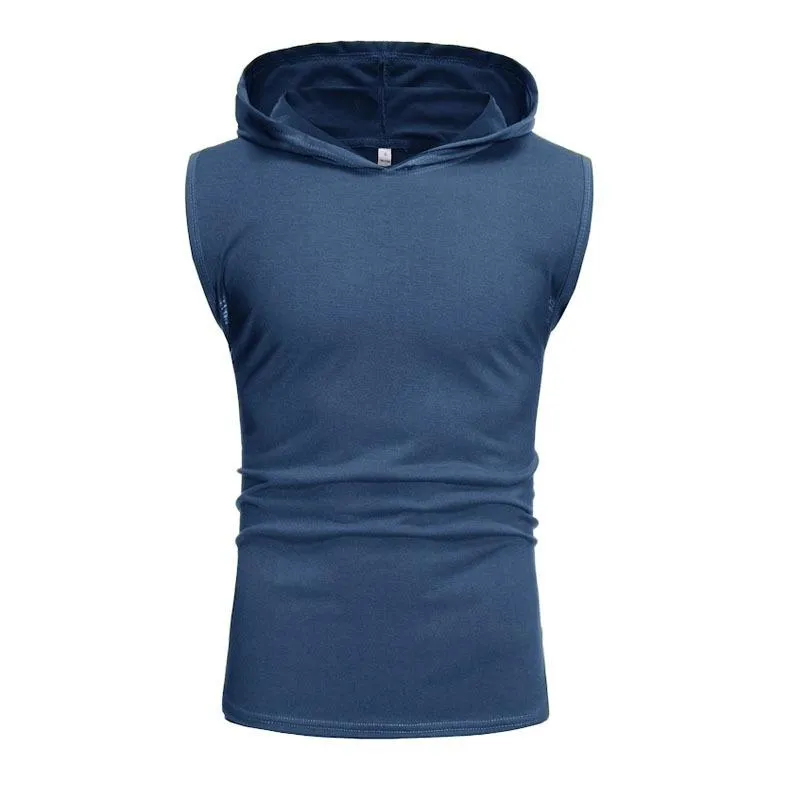 Fashion Hooded Solid Color Vest Undershirt