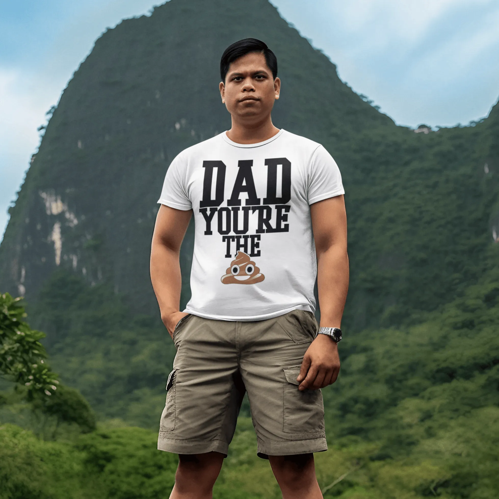 Father's Day T-Shirt Dad Your'e The Poop Short Sleeve Ultra Soft Cotton Crew Neck Top