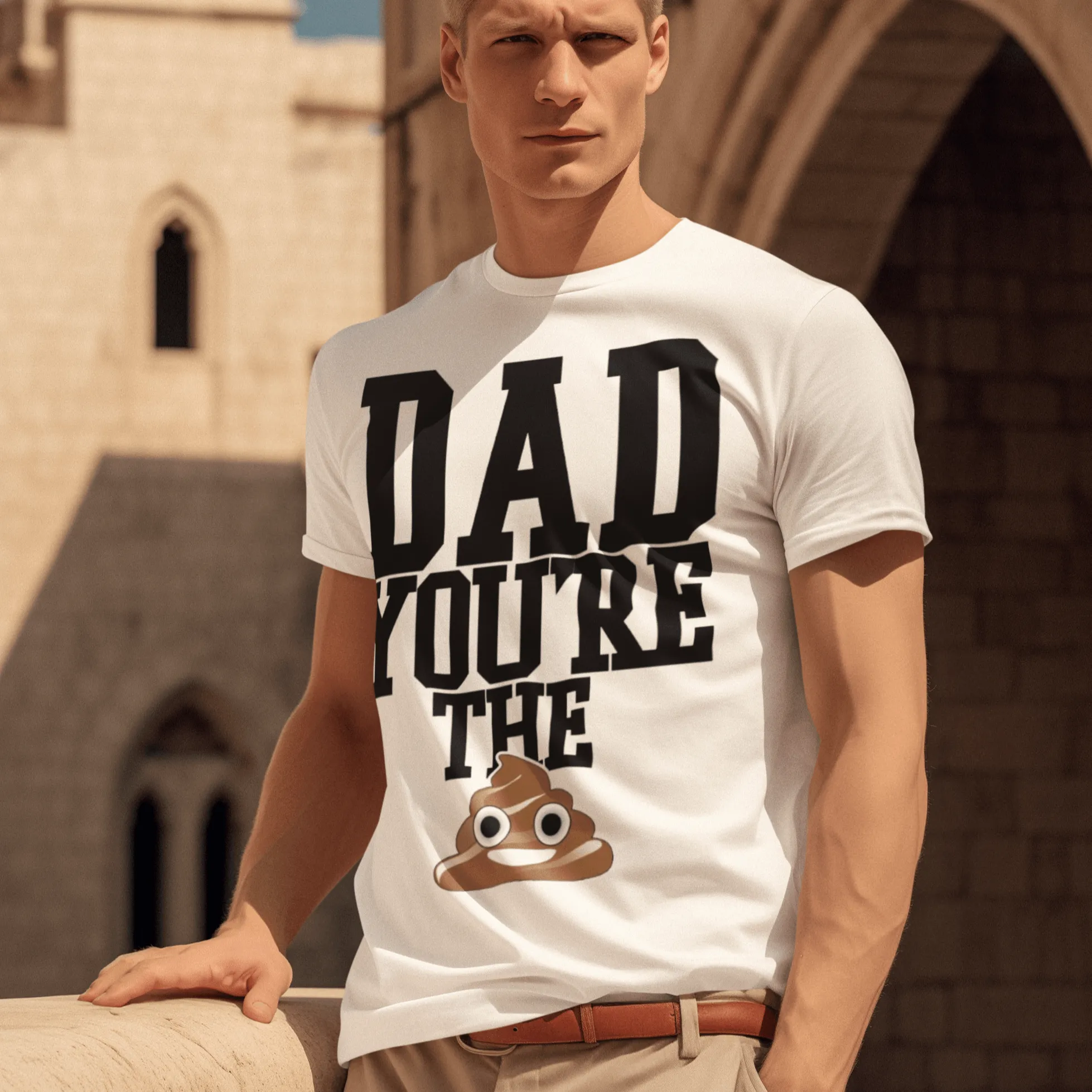 Father's Day T-Shirt Dad Your'e The Poop Short Sleeve Ultra Soft Cotton Crew Neck Top