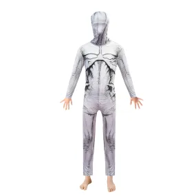 FC252A - White Monster Halloween Costume Zentai Jumpsuit for Kids Boys