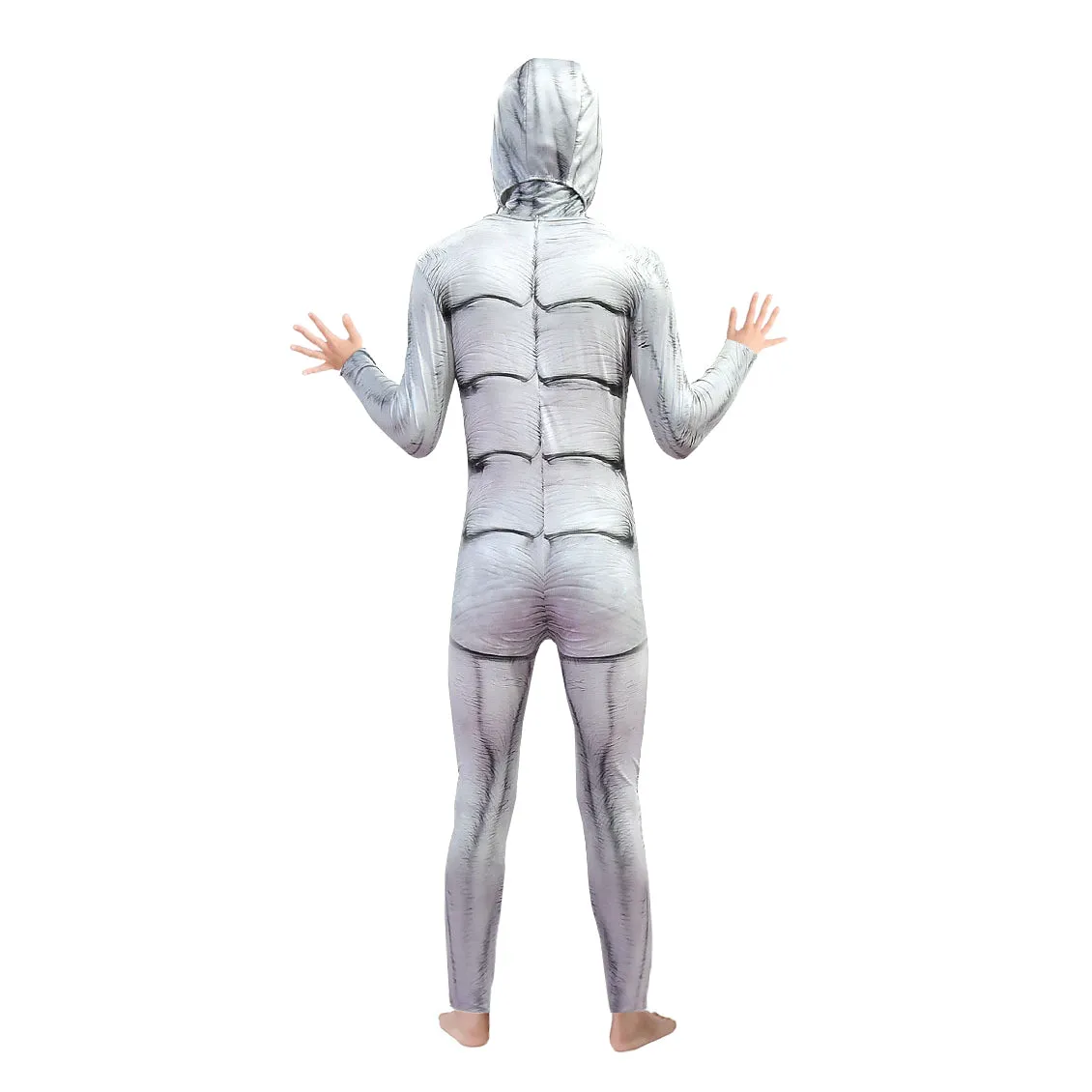 FC252A - White Monster Halloween Costume Zentai Jumpsuit for Kids Boys