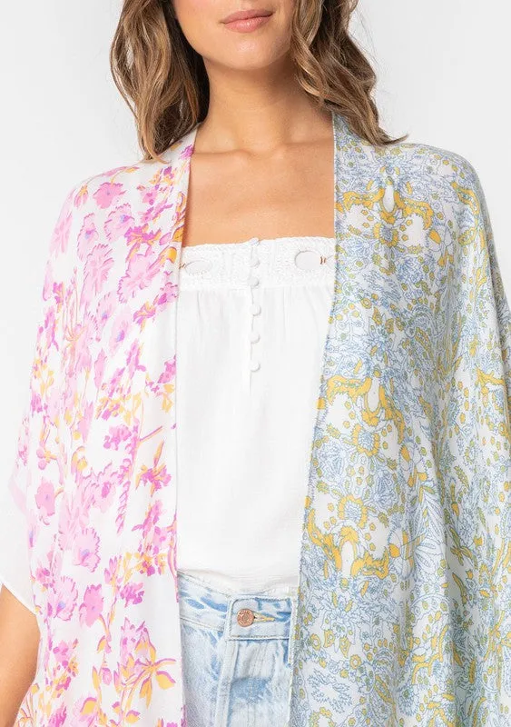 Floral Multi Bohemian Open Front Kimono