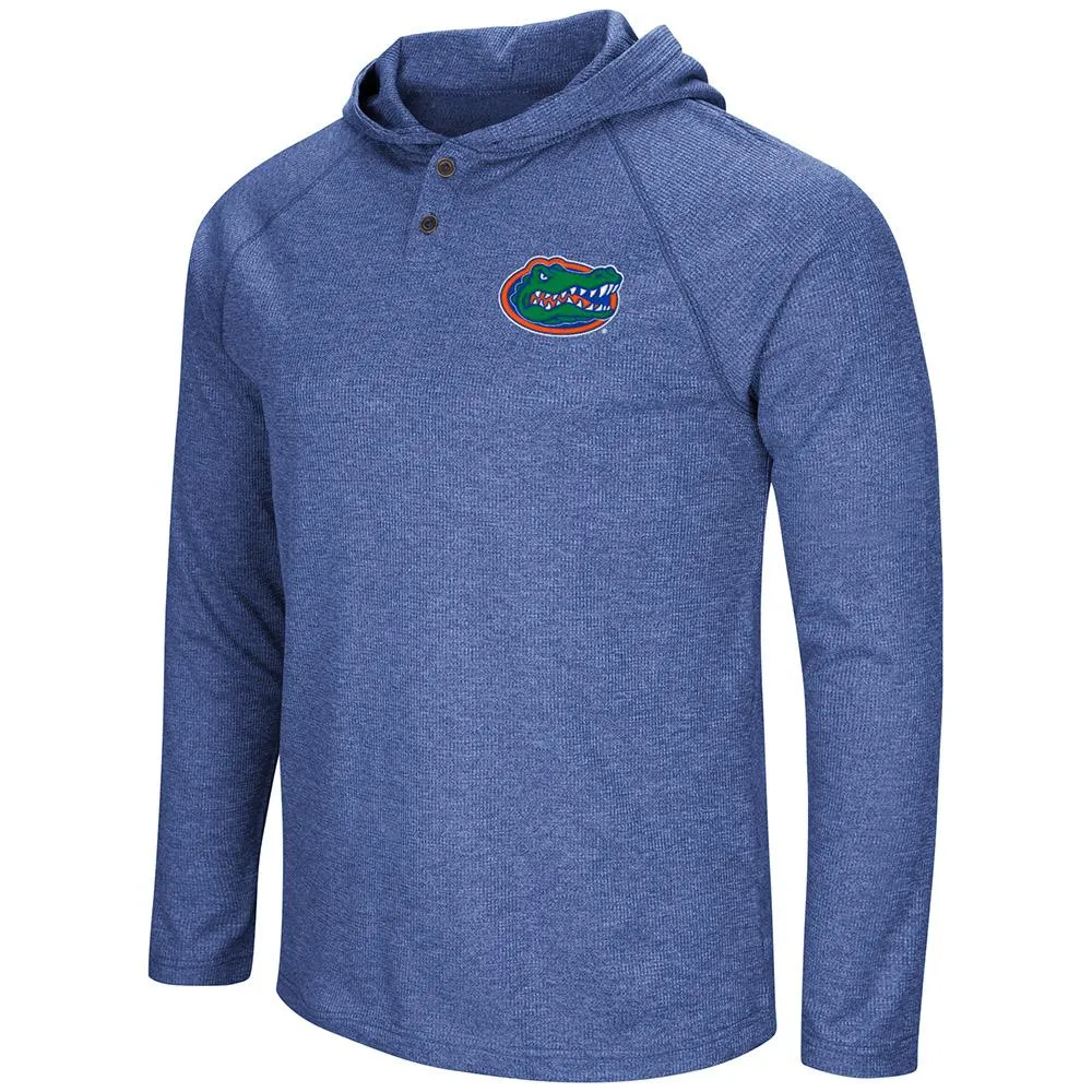 Florida Gators Colosseum Blue LS Hooded Henley T-Shirt