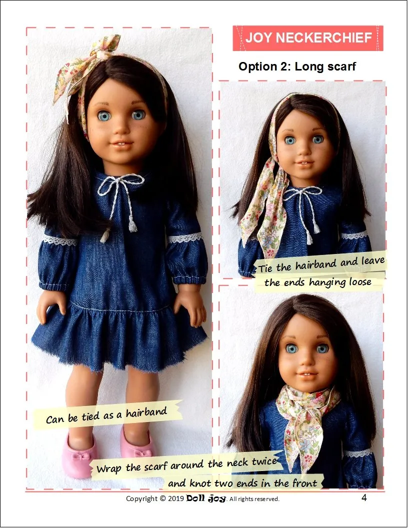 FREE Joy Neckerchief 18" Doll Clothes Pattern