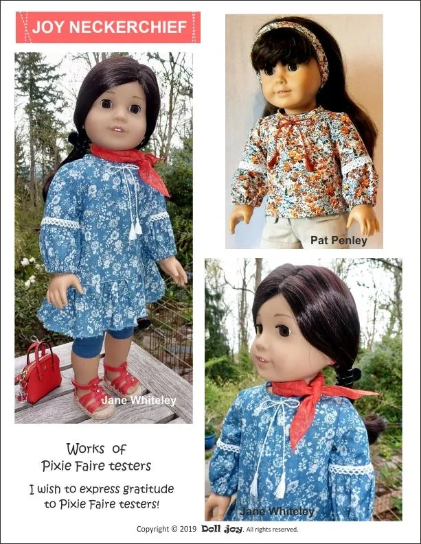 FREE Joy Neckerchief 18" Doll Clothes Pattern