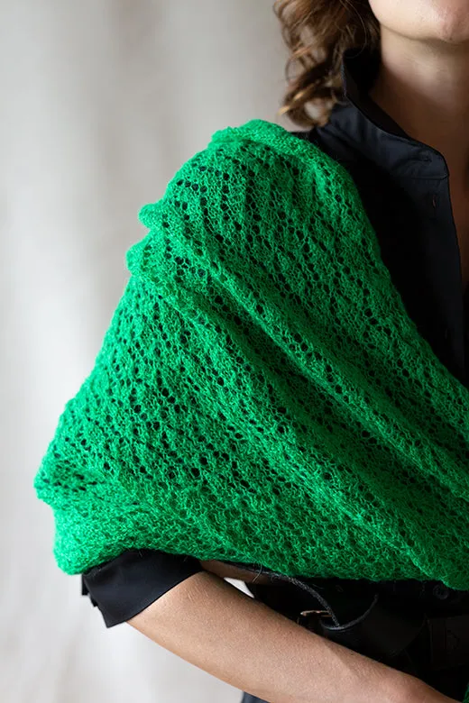 Fresh Green Knit Lace Alpaca Scarf