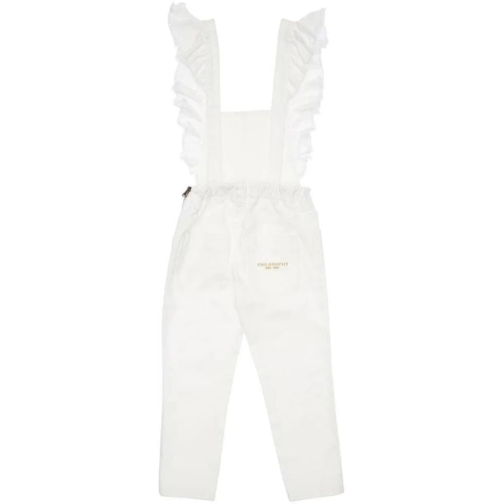 Girls Cream Jumpsuit