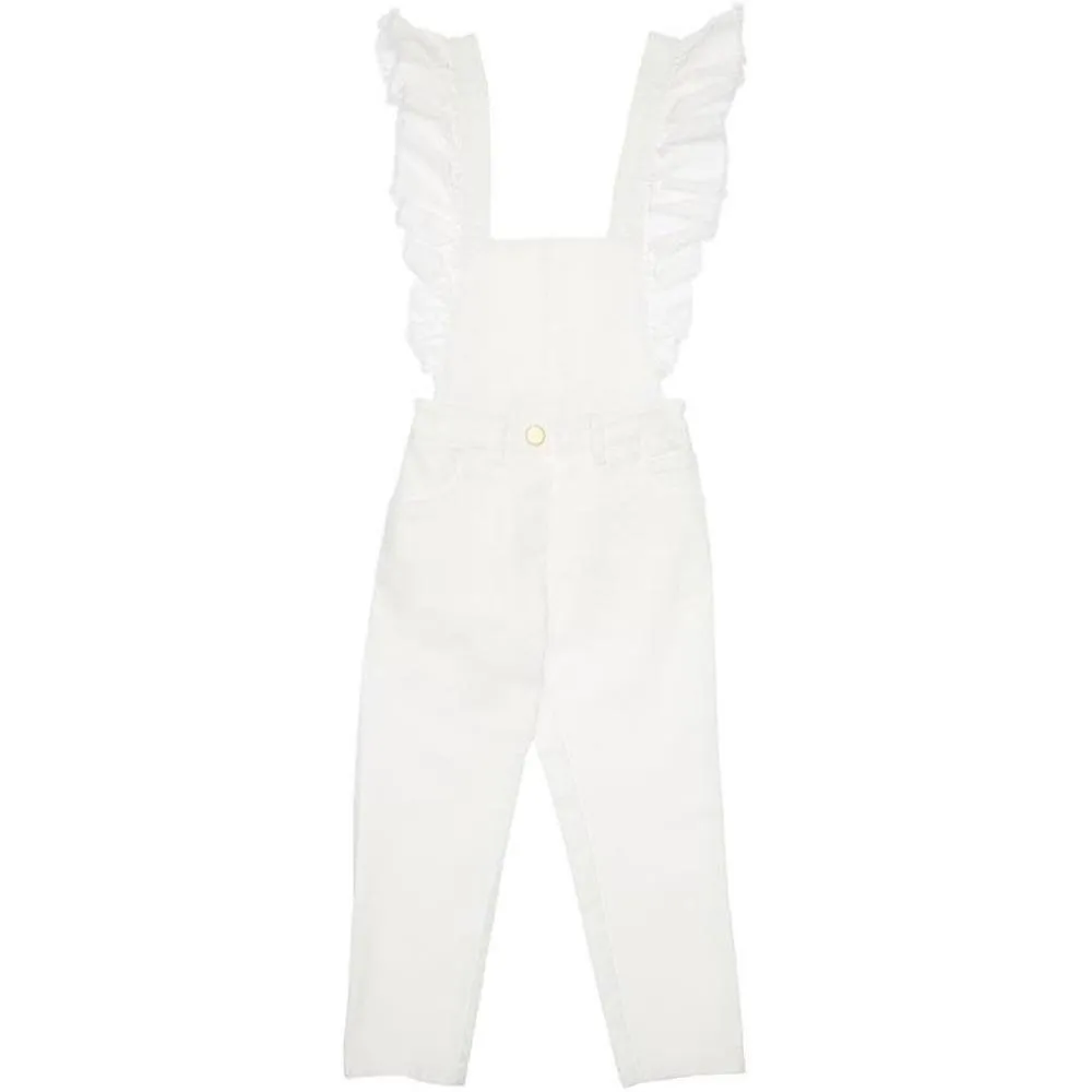 Girls Cream Jumpsuit