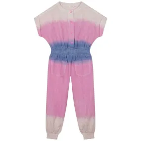 Girls Pink Tie Dye Jumpsuit