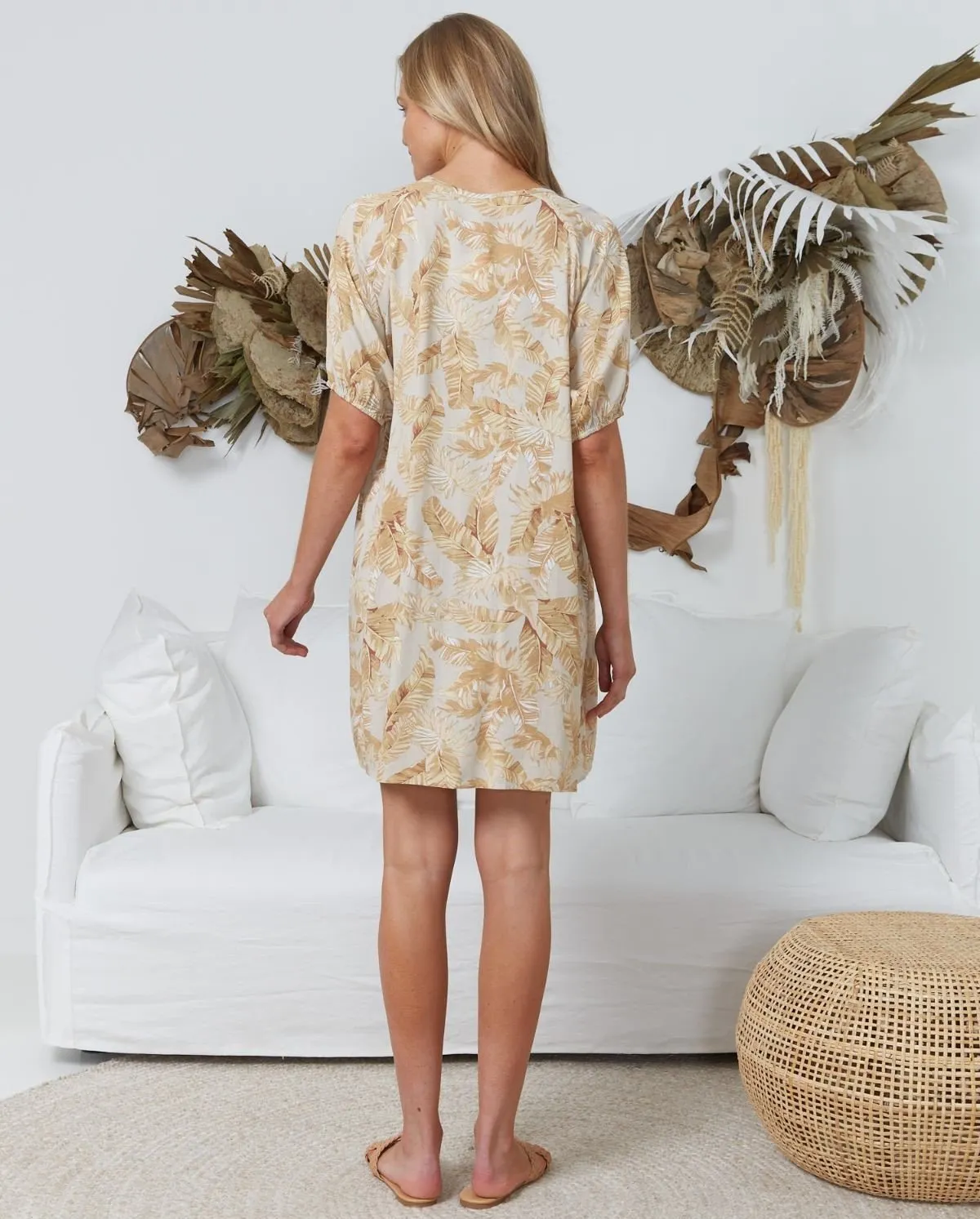 Golden Palm Short Dress