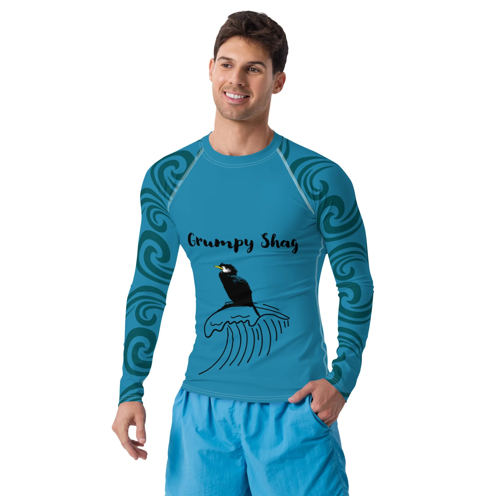 Grumpy shag Men's Rash Guard