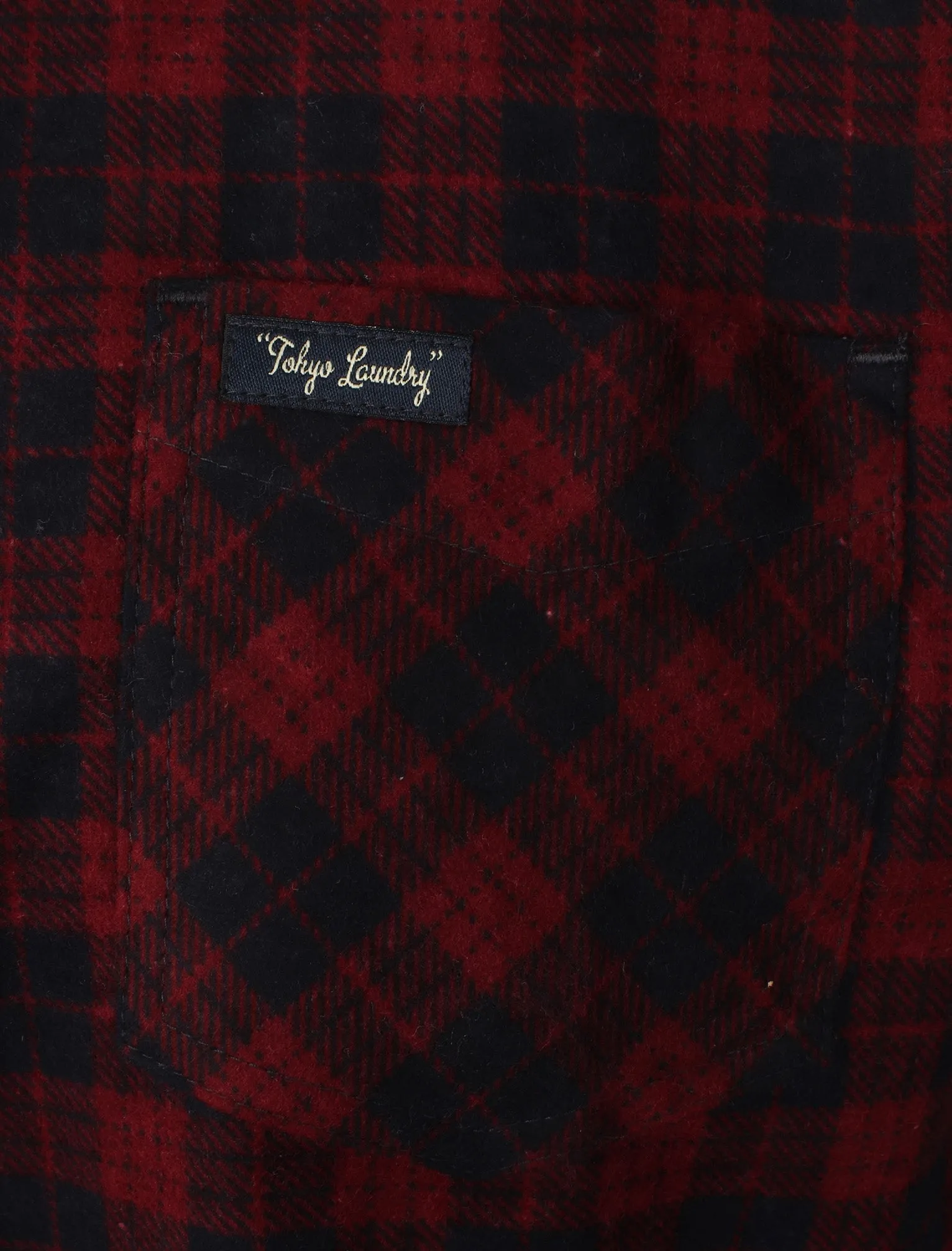 Hadleigh Checked Cotton Flannel Shirt In Red - Tokyo Laundry