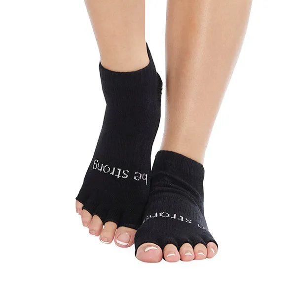 Half Toe Be Strong Grip Socks (Black/White)