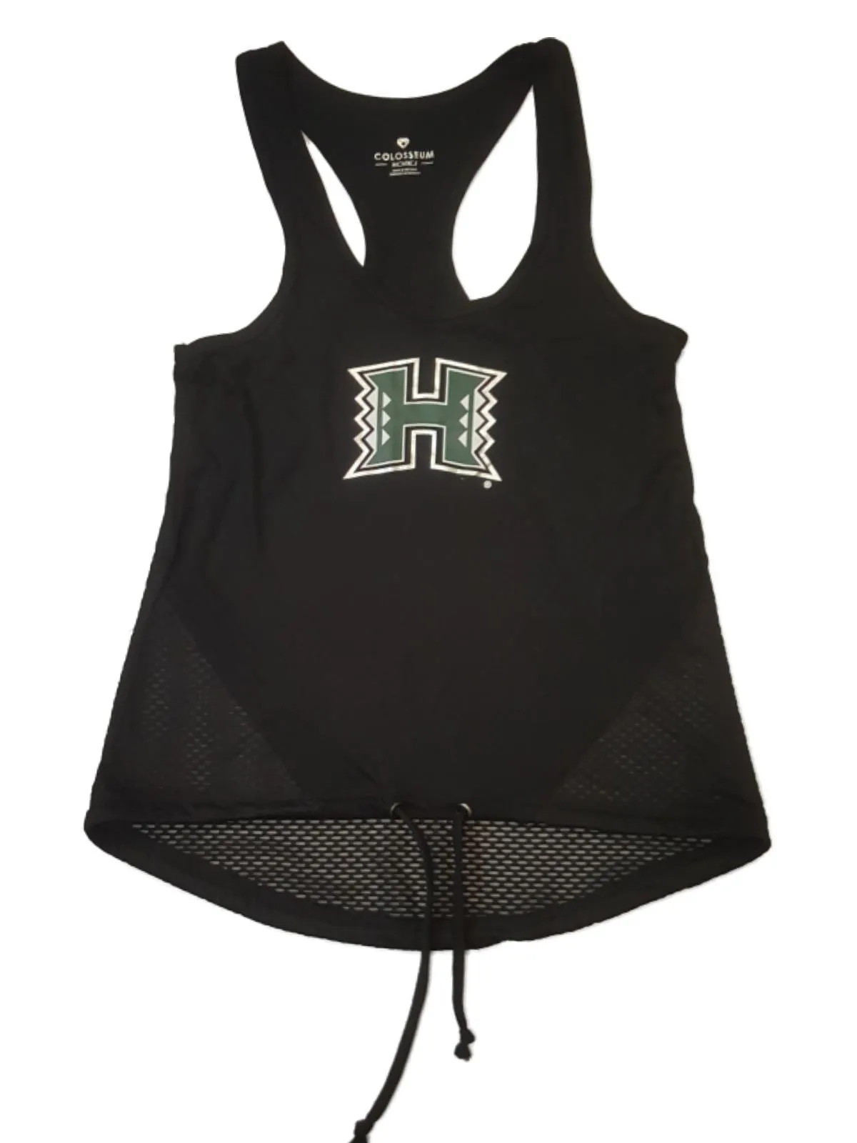 Hawaii Rainbow Warriors Colosseum WOMENS Black Mesh Tie Front Tank Top (S)