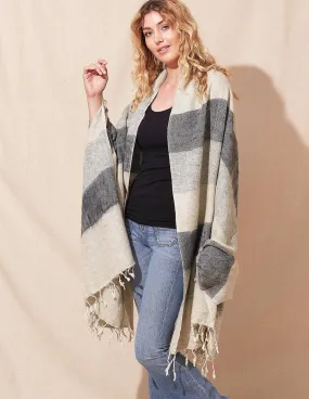 Himalayan Yak Wool Large Wrap - Cloud