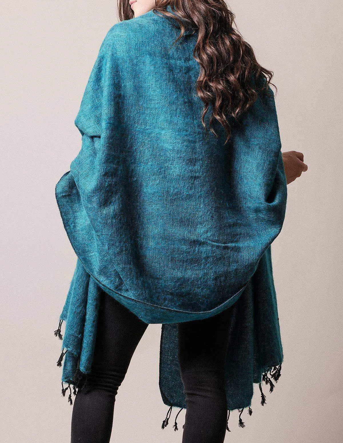 Himalayan Yak Wool Large Wrap - Teal