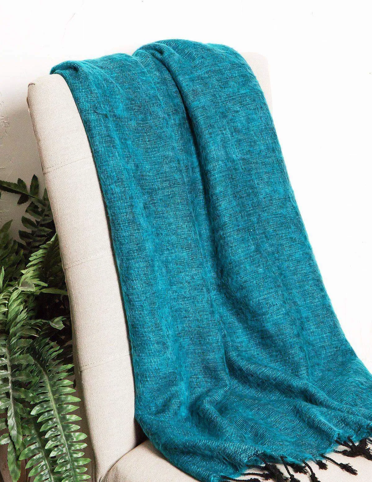 Himalayan Yak Wool Large Wrap - Teal