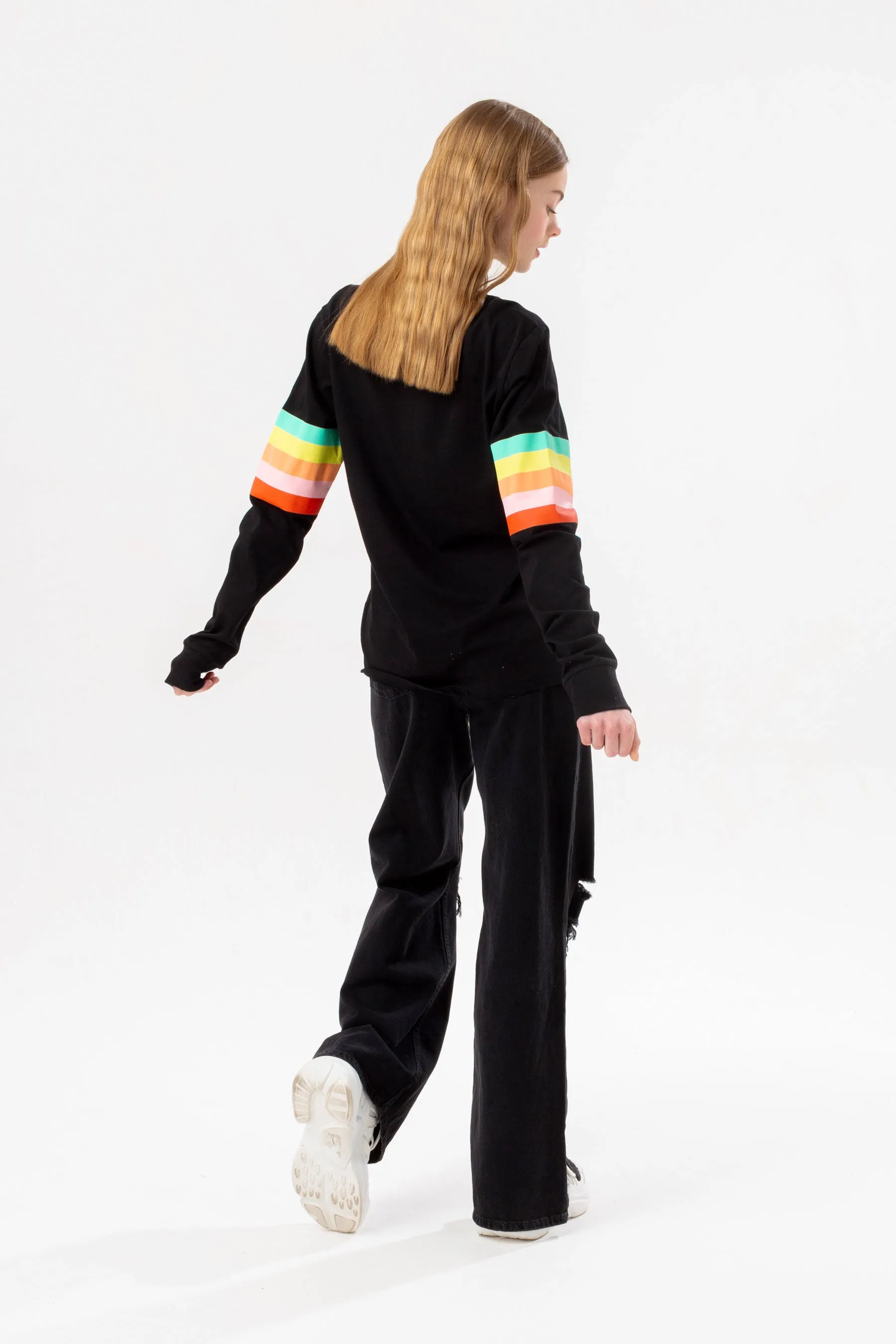 Hype Girls Rainbow Sleeve L/S T-Shirt