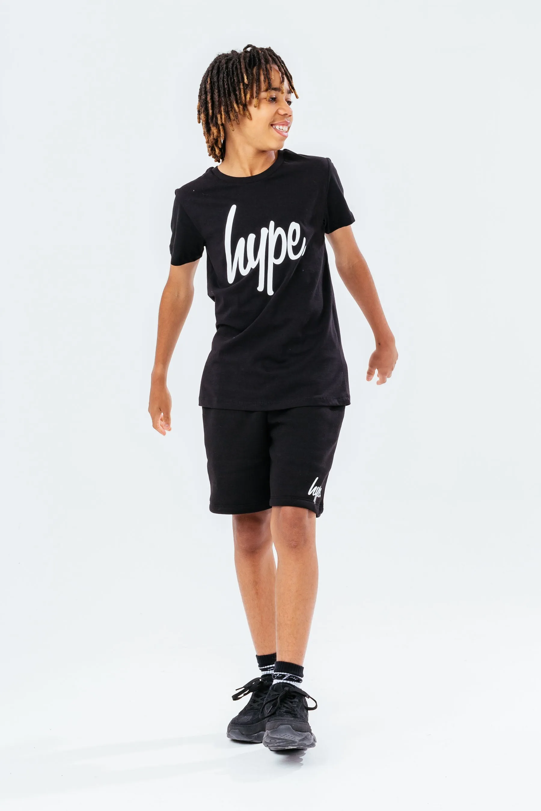 Hype Unisex Kids Black Script T-Shirt