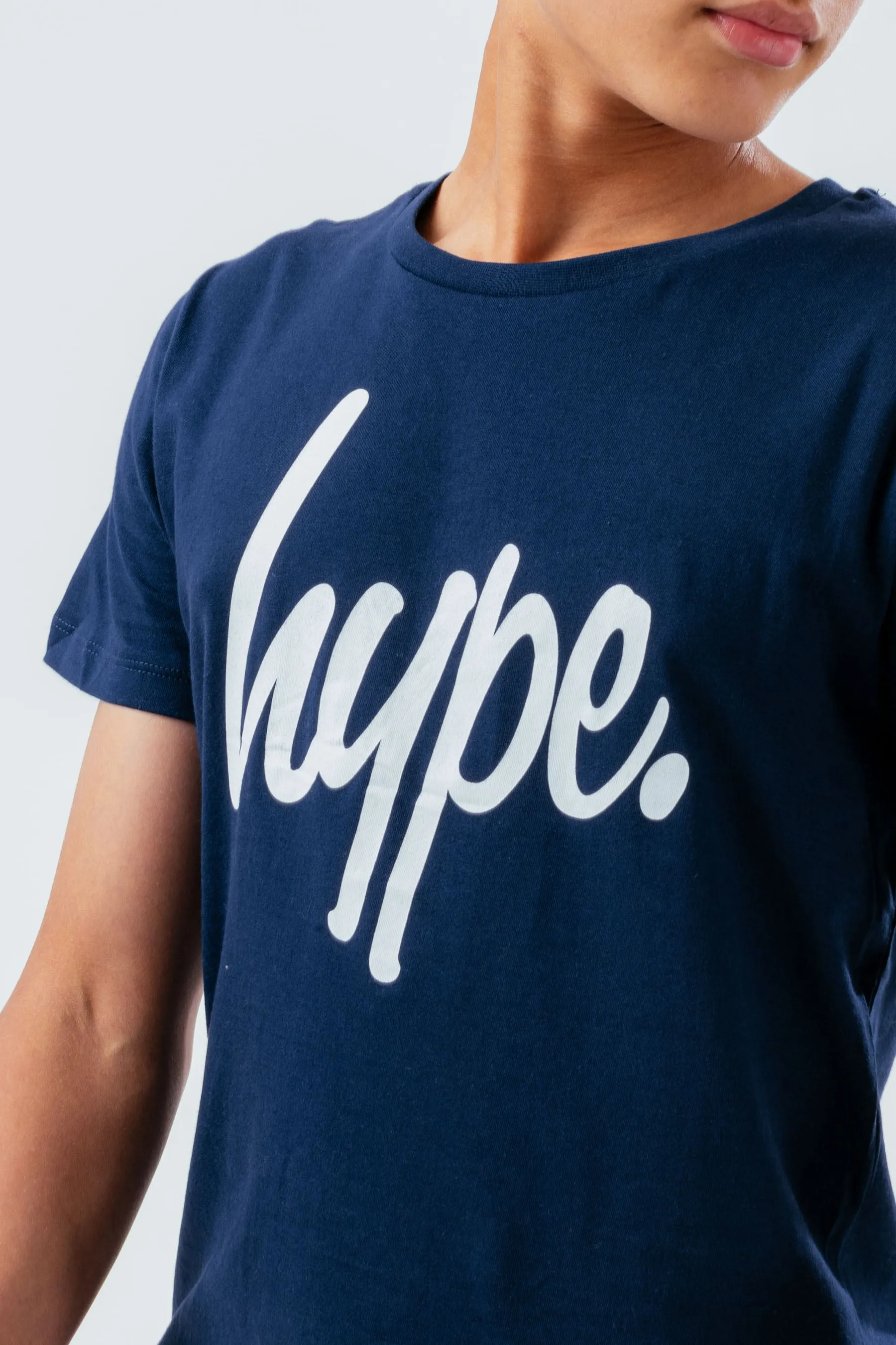 Hype Unisex Kids Navy Script T-Shirt