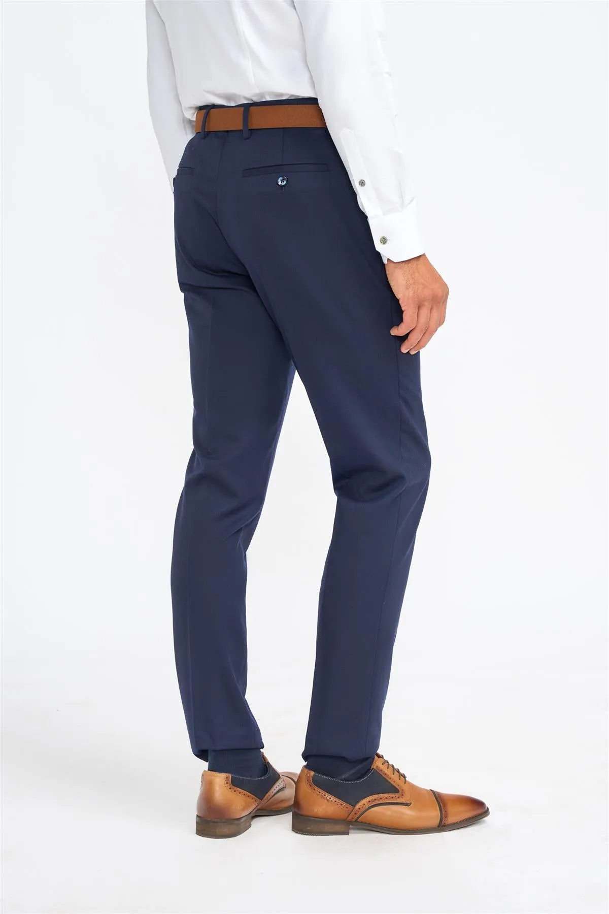 James Navy Super 130s Wool Trouser